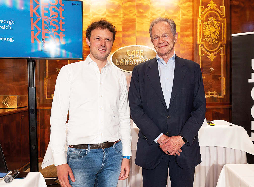 Froots-Gründer David Mayer-Heinisch (l.) mit einem seiner größten Investoren, Andreas Treichl.