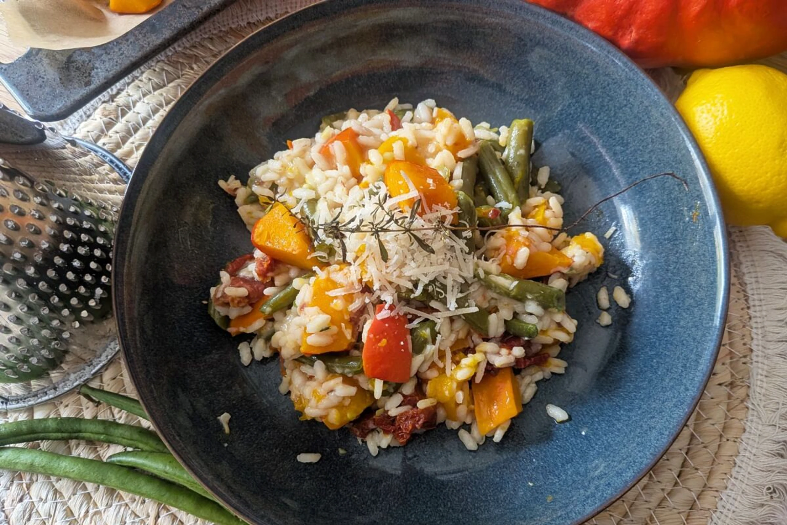 Herbstliche Farben sind machen das Risotto zum Blickfang