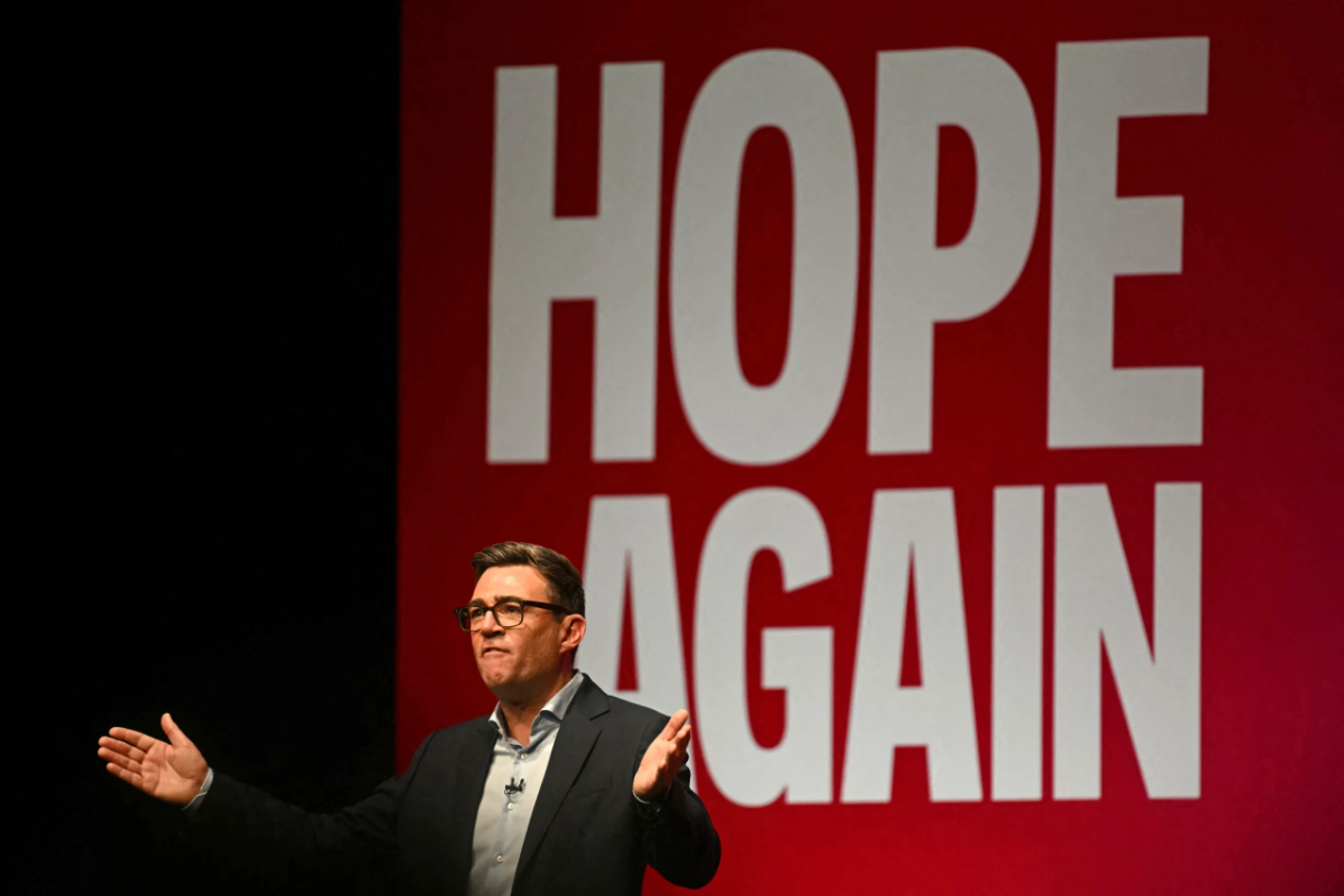 Andy Burnham bei seiner Rede am Parteitag