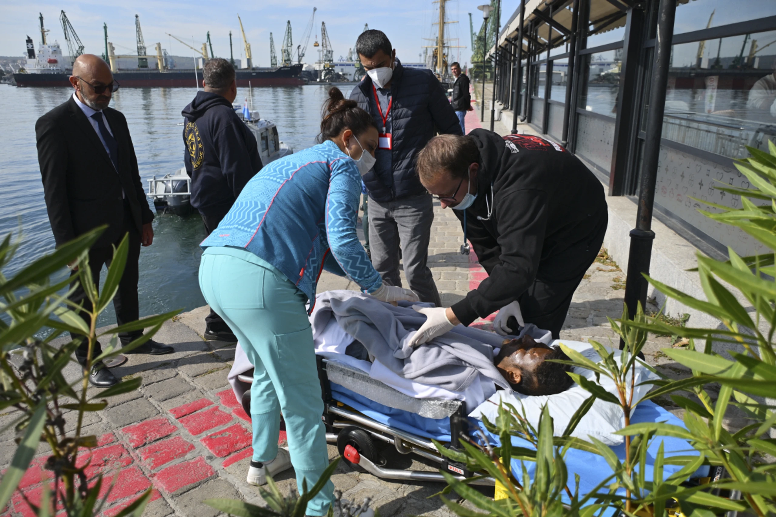 Rettungsaktion bei einem ähnlichen Drohnenschlag vor wenigen Tagen