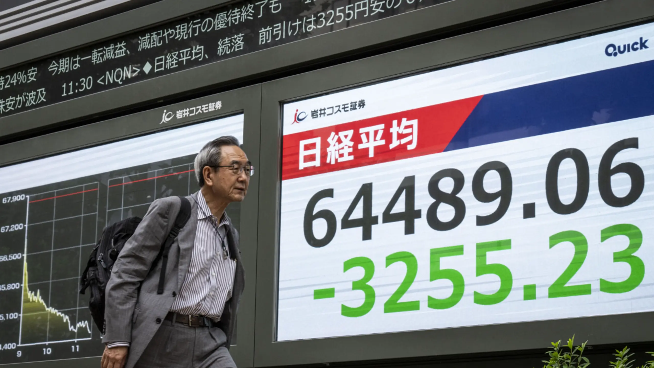 © AFP, YUICHI YAMAZAKI, Apa Nikkei bricht um fünf Prozent ein