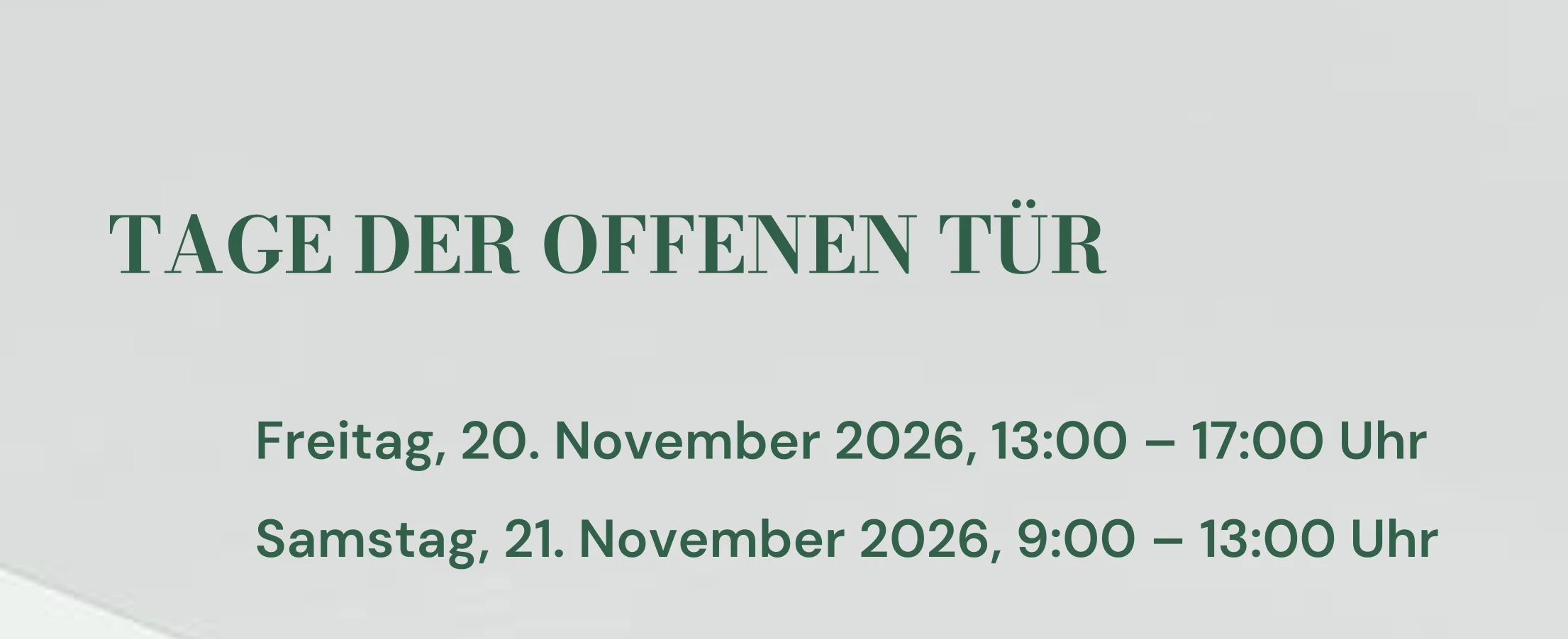 Tage der offenen Tür