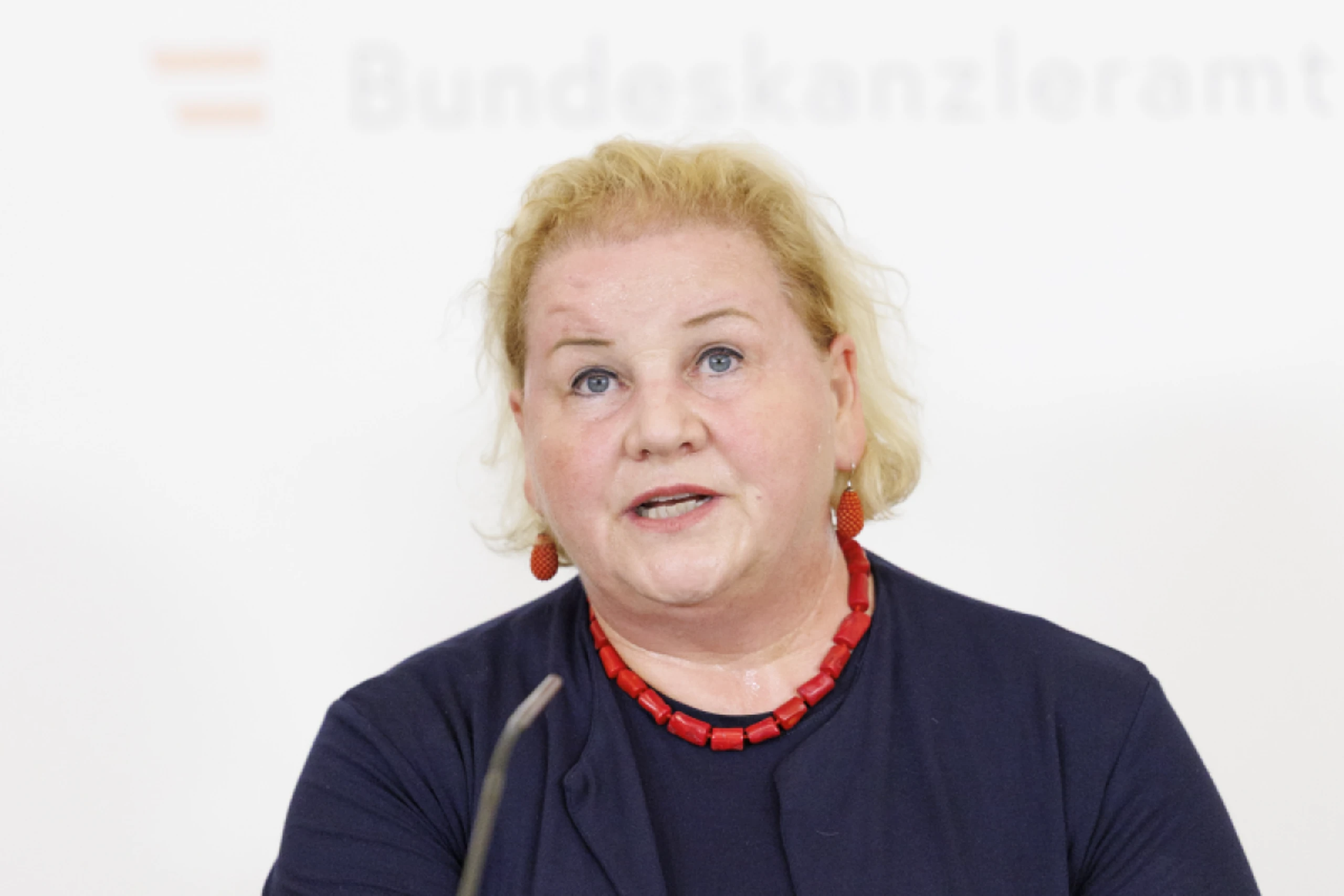 Sozialministerin Schumann bei der Pressekonferenz zur Sozialhilfe Neu