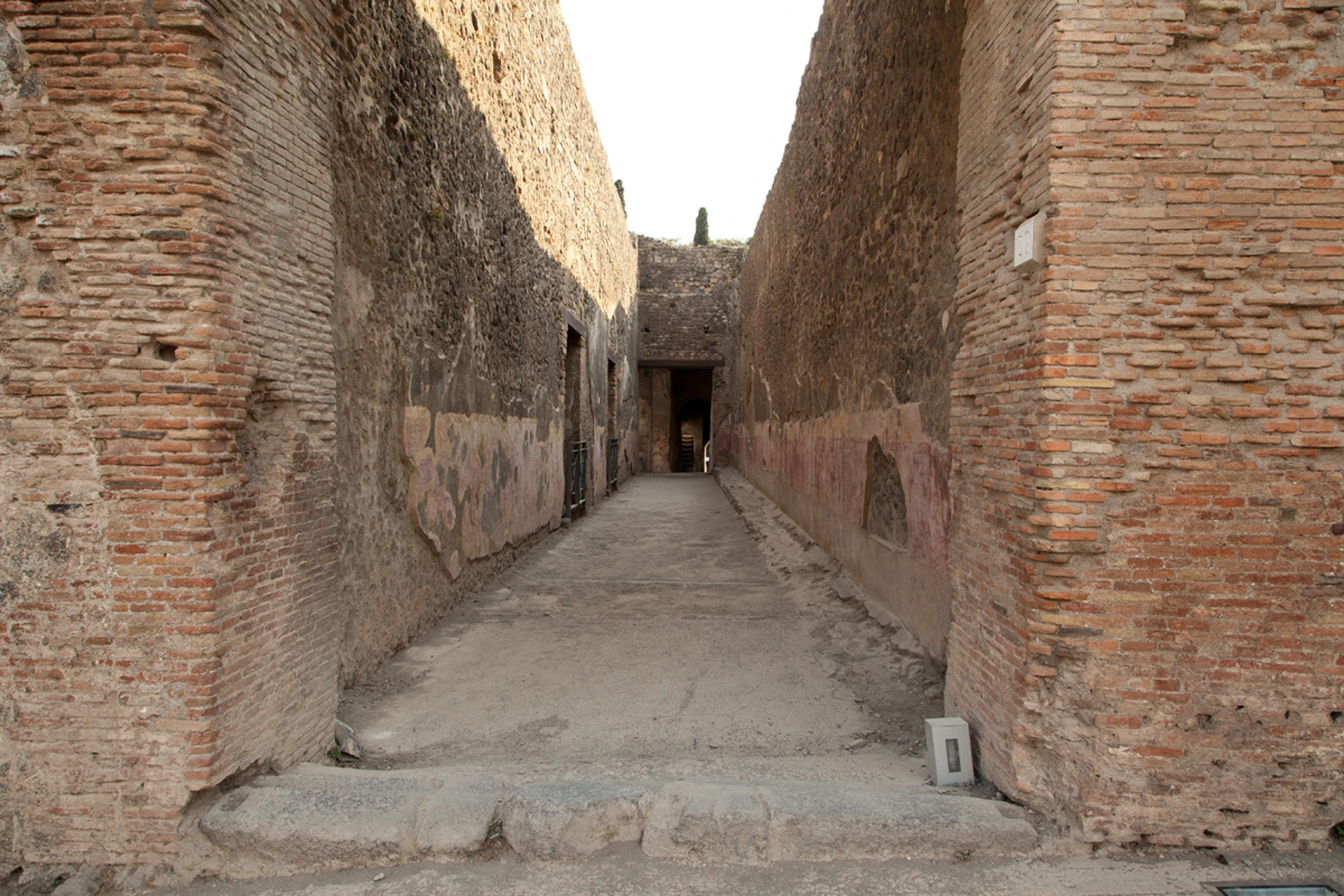 Eine Gasse im untergegangenen Pompeji