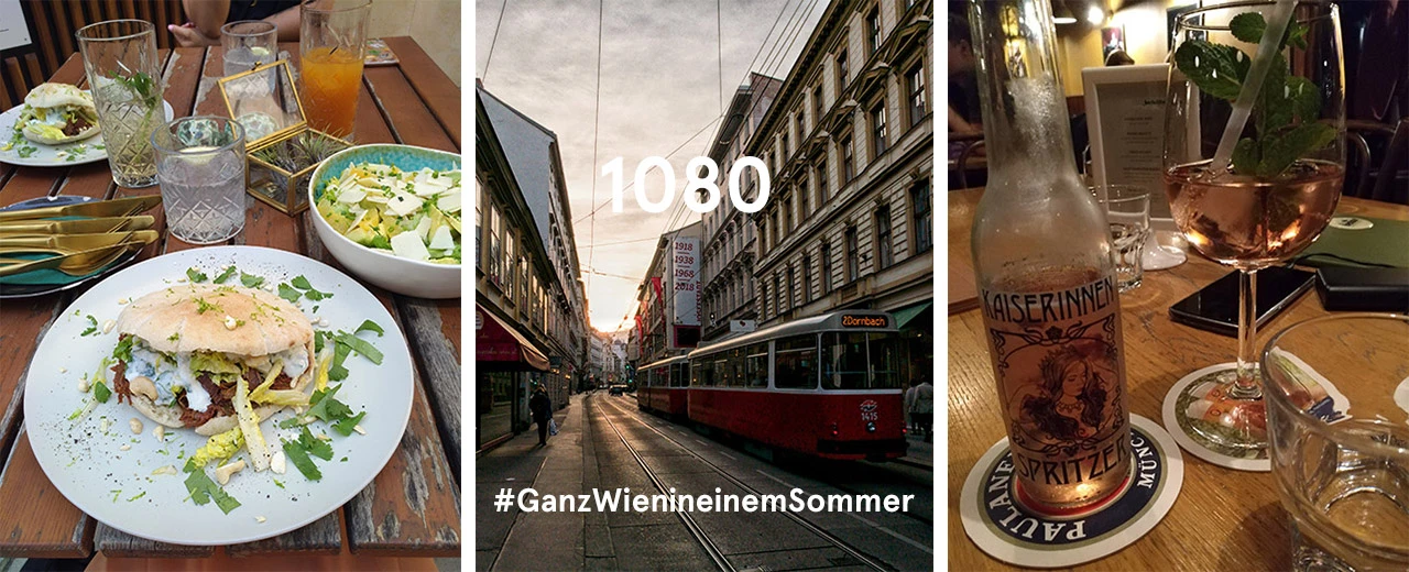 © Riccardo Gazzin via Unsplash Wiener Sommerabend: Essen (Salat, Pitabrot), historische Straßenbahn, Spritzer. #GanzWieninmeinemSommer