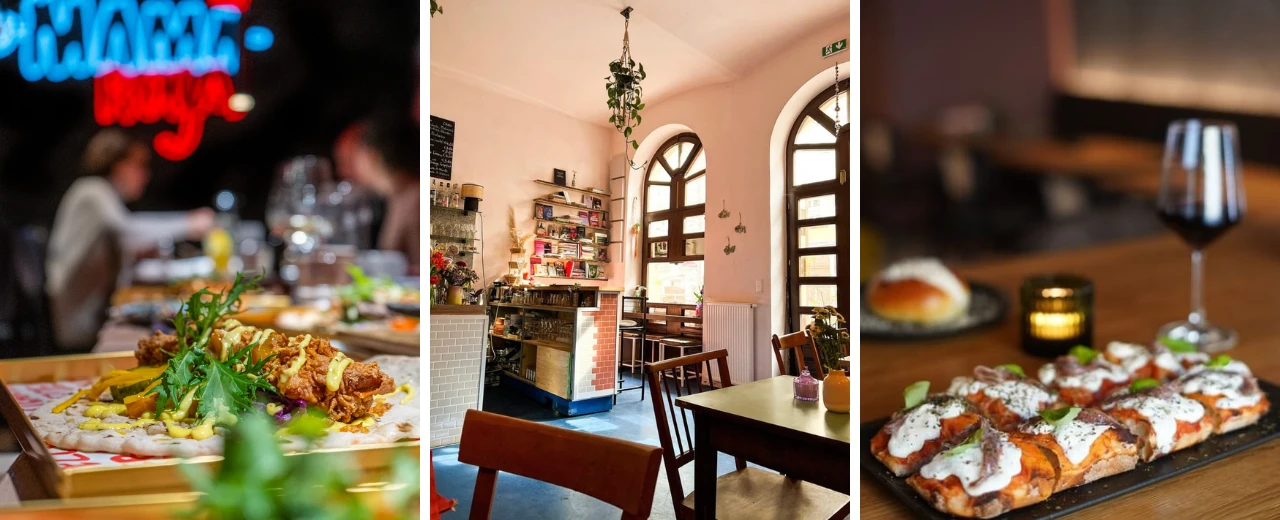 Restaurantfotos: Hühnchen-Fladen, Restaurant-Interieur, Sardellen-Pizzen & Wein.